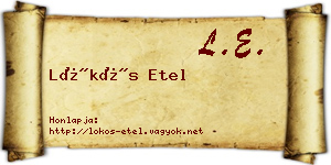 Lökös Etel névjegykártya